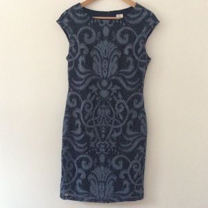 julia jordan Dress Sheath Navy Blue Capped Sleeve